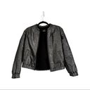 Paige  x Rosie Huntington-Whitel Metallic Boxy Cropped Bomber Jacket Silv… Photo 27