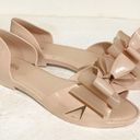 Melissa  Size 7 Blush Pink Rubber Bow Slip on Open Toe Flats Shoes Photo 5