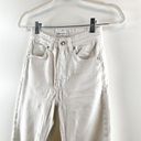 ZARA  Cropped High Rise Straight Leg Jeans White 2 Photo 8