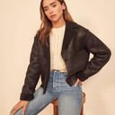 Reformation  | NWOT Stoke Sherpa Lined Suede Jacket in Black Photo 0