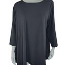 T Tahari  Womens XL 3/4 Sleeve Shirttail Hem Round Neck Blouse Slinky Photo 0