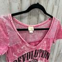 Daytrip  Buckle Pink Y2K Embellished Tshirt VNeck Revolution Spirit Stonewash Photo 1