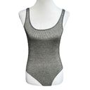 ZARA  Trafaluc Ribbed Bodysuit Black Silver Size Small Photo 4