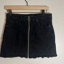 Aeropostale  black denim low rise mini skirt with zipper in front Photo 0