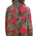 Oscar de la Renta  silk button down with abstract cheetah & floral print Photo 1