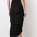 Cinq à Sept Cinq a Sept Cora women’s black asymmetrical ruched midi dress XS extra small Photo 14