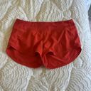 Lululemon Speed Up Mid-Rise Lined Short 4" in Red in size 6 Photo 0