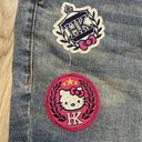 Sanrio Hello Kitty Plus Size Denim Shorts Y2K Style 22 Pink Kitty Patches Blue Photo 4