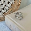 Vintage “Tirzah” Silver Swirl Wrap Ring Statement Classic Eclectic Chunky Western White Photo 8