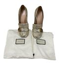 Gucci  Gold Marmont Fringes High Heeled Platform Loafer Pumps Photo 4