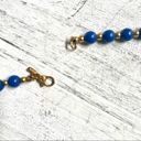 Monet  vintage Blue and gold tone beaded necklace Photo 6