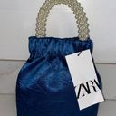 ZARA NWT  Blue Pearl Handle Crossbody Bag Photo 4