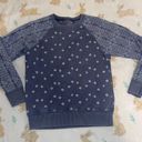 Aerie Sweatshirt Blue Denim Paisley Bandana Pattern Pullover Drop Shoulder Photo 0