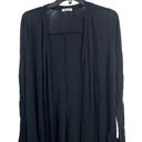 LA Made  Black Long Lightweight Open Front Cardigan Size Large New Photo 1