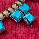 Vintage Blue  and Metallic Statement Necklace Photo 1