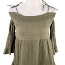 Romeo + Juliet Couture  Beach Coverup S Olive Green Off Shoulder Photo 5