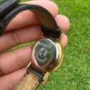 Fossil Vintage 1980’s  World Gold Watch With Black Leather Band Photo 3