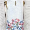 AGB Floral Lace Print Sleeveless Blouse Blue White Small Photo 3