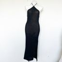 AQUA   tie off back Crochet Dress MEDIUM black Bodycon Halter Midi NEW Photo 7