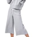 Reebok  Studio High Waisted Wide Leg Cropped Sweatpants Heather Grey Small Photo 1