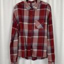 prAna  Red Plaid Percy Flannel Button Front Shirt Sz.L Photo 0