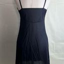 Vintage 80s 90s Black Satin Nightgown Slip Dress Lace Trim Mini Pinup Girl Small Photo 5