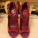 Brian Atwood  PURPLE & ORANGE STILETTO SHOES SIZE 7 Photo 0