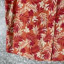 L.L.Bean  Women’s Orange Floral Hibiscus Hawaiian Shirt - Size Large - Button Up Photo 2