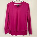 Bobeau  Women’s Long Sleeve V Neck Flowy Tee Fuchsia Size Medium NWT Photo 10