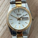 Seiko  SQ Ladies Watch White Dial Day Date Window Two-Tone Bracelet Vintage Photo 3