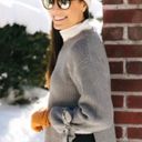 Tuckernuck  Bloggers Favorite all:row Bow Sleeve Side Slit Sweater Small Gray Photo 1