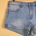 PacSun Women’s High Rise Super Stretch Shortie Light Wash Rolled Hem Shorts Photo 1