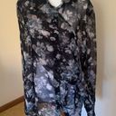 Stylestalker  Revolve Black and Grey Floral Blouse Sheer w/ Wrap Piece Size 6 Photo 8