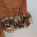 Wilson’s Leather Wilson's Penny Lane brown suede coat long jacket faux fur mixed colors small Photo 10