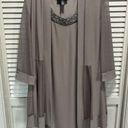 R & M Richards  Tank Dress & Duster Set Midi Size 12 Scoop/Gems Sheer Flowy Photo 0