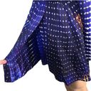 Parker Womens Mini Dress Pure Silk Faux Wrap Blouson Blue Digital Print XS Photo 4