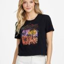 Guess  sunly crop tee with sequin palm trees in black orange and pink sz large Photo 1