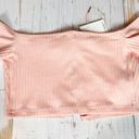 Mistress Rocks  Pioneer Ribbed Bardot Crop Top Pink Size Large Photo 7