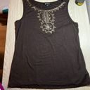 AB Studio | Brass Beaded Brown Tank Top Photo 1