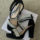 Top Moda Black With Silver Rhinestone Strappy Platform High Heels Photo 4