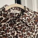 Tory Burch  Reva Leopard Poplin Shirt Long Sleeve Button Down Photo 2