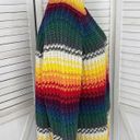 Moda  International Vintage Rainbow Striped Chunky Oversized Sweater Medium Photo 2