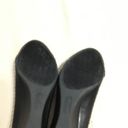 Anne Klein  Womens Black Leather Slip On Round Toe Wedge Heeled Pumps Size 10M Photo 7