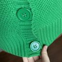 L.L.Bean  Kelly green cotton popcorn knit 3/4 sleeve sweater chunky buttons sz S Photo 6