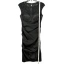 XScape  by Joanna Chen Evening Dress Womens 6 Black Satin Lace Ruched Cocktail Photo 7