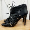 Jessica Simpson  Emelia Cage Lace Up Bootie Heels Black 7.5 Photo 2