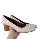 COS  Cream Leather Round Toe Wooden Heel Pumps Photo 14