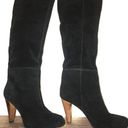 Joie  Caviar Black Suede Tall Heeled Boots With Stitching… Photo 0