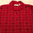 Dress Barn  Christmas tree button down top/jacket size M Holiday Party Photo 2