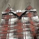 Lovers + Friends  Camisole Tank Top Black Lace Red & Gray Plaid Print Size L Photo 7